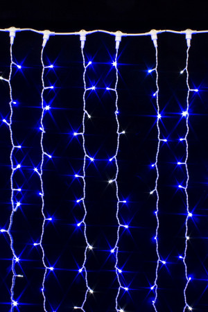 Светодиодный занавес с мерцающим диодом 2*2 м., 280 синих LED ламп, белый провод, Winner Light (b.03.6W.280+)
