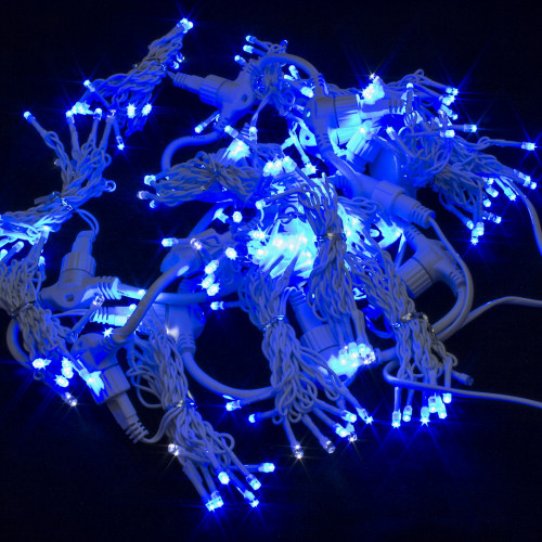 Светодиодный занавес с мерцающим диодом 2*2 м., 280 синих LED ламп, белый провод, Winner Light (b.03.6W.280+)