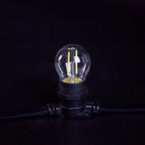 Светодиодная лампа для Белт-лайта теплая белая, филамент, 45 мм., 2Вт, Е27, 220В, Teamprof (TPF-B-E27-G45T2-2W-TDW)