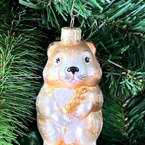 Елочное украшение Хомяк, стекло, 10,5 см., 1 шт., Витус (А250)