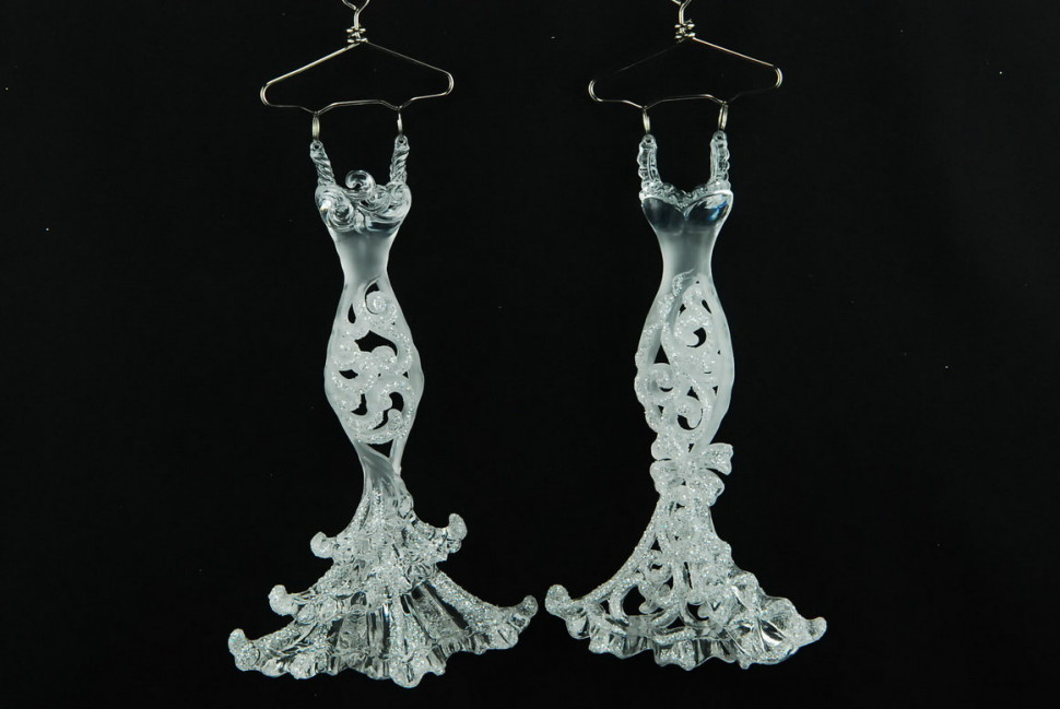Украшение Платье цвет серебро,2 вида,цена за 1 шт.12 см. (15010333) 