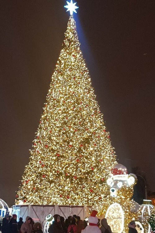 Уличная искусственная светодинамическая елка Альпийская зеленая 4 м., ствольная, ПВХ, Green Trees (GT4APVCLED)