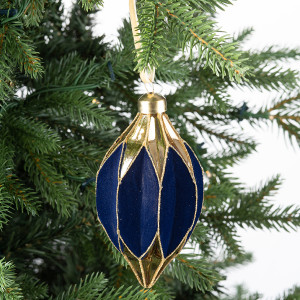 Винтажная стеклянная олива Медичи h-11 см., 1 шт., Karlsbach (132400)