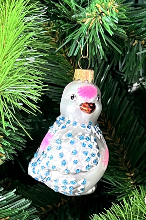 Елочное украшение Голубь, стекло, 9 см., 1 шт., Витус (А251)