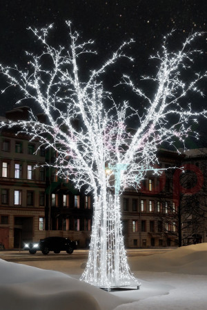 Светодиодное дерево Ветвистое серебряное 5.3 м., Conso (PL31)