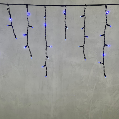 Светодиодная бахрома с колпачком 3,1*0,5 м., 120 синих LED ламп, каучуковый черный провод, LTC (LL120-1-2B)