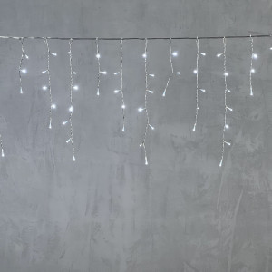 Гирлянда Бахрома 3,1*0,5 м., 24В., 150 холодно белых LED ламп, провод прозрачный ПВХ, IP54, LTC (PIL150-10-1W)