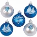 С218/2 Набор стеклянных шаров Праздник 5 шт., 60 мм.,синий,  Ёлочка