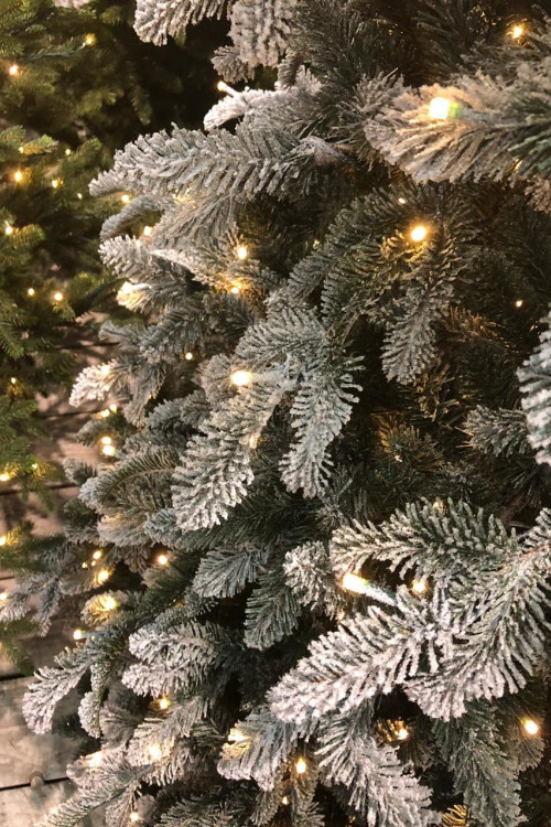 Ель Стильная заснеженная 185 см., 312 LED ламп, литая хвоя+пвх, Black Box (74282)