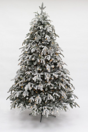 Ель Стильная заснеженная 185 см., 312 LED ламп, литая хвоя+пвх, Black Box (74282)