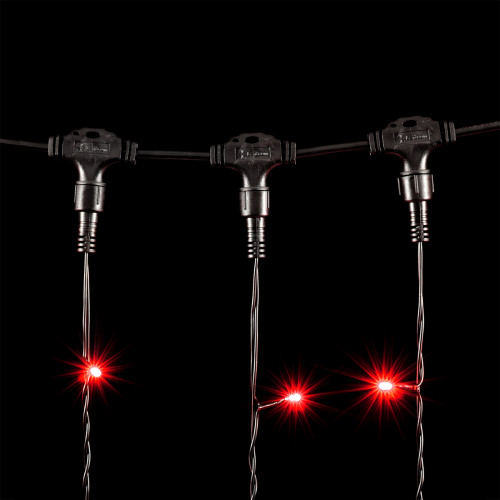 Светодиодный занавес 2*3 м., 600 красных LED ламп, черный провод ПВХ, LTC (PCL602-11-2R)