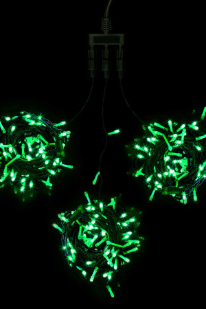 Комплект гирлянд на деревья 60 м., 3 луча по 20 м, 24V, 600 зеленых LED ламп, черный ПВХ, LTC (KDD600-11-1G)