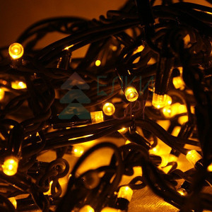 Светодиодная гирлянда Sealed мерцающая 10 м., 220V., 100 желтых LED ламп, черный каучук, Beauty Led (LL100BL-1-2Y)