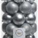 Набор пластиковых шаров Женева 80 мм, серебро, 34 шт, Kaemingk (023305) 