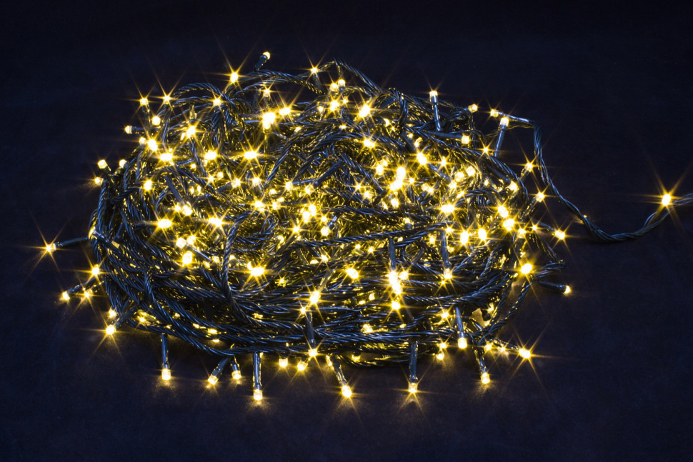 Светодиодная нить 42 м., 220V, 600 теплых белых LED ламп, контроллер, черный провод, Winner Light (ww.01.5B.600-)