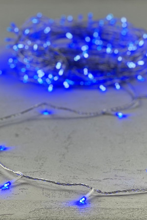 Светодиодная гирлянда 20 м., 200 синих LED ламп, 24V., прозрачный силиконовый провод, IP65, Beauty Led (EST200-10-1B)