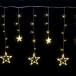 Светодиодная бахрома Звезды 2.5*0.95 м., 220V, 138 теплых белых LED ламп, прозрачный провод, контроллер, Winner (ww.02.5Т.138.S+)