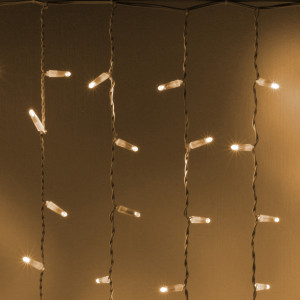 Светодиодный занавес 300 теплых белых LED ламп, 2*1.5 м., статика, белый провод ПВХ, Teamprof (TPF-CS2*1.5-CW/WW)