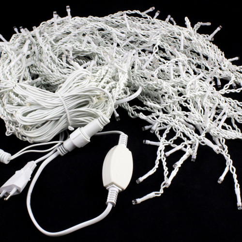 Светодиодный занавес с мерцающим диодом 5*0.7 м., 350 холодных белых LED ламп, белый провод, Winner Light (w.03.6W.350+)