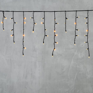 Светодиодная бахрома с колпачком 3,1*0,5 м., 120 желтых LED ламп, каучуковый черный провод, LTC (LL120-1-2Y)