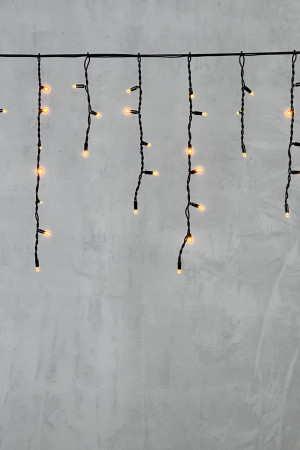 Светодиодная бахрома с колпачком 3,1*0,5 м., 120 желтых LED ламп, каучуковый черный провод, LTC (LL120-1-2Y)