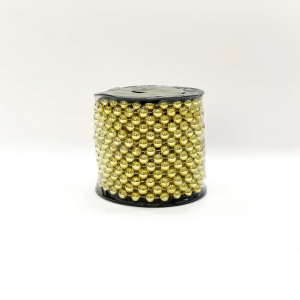 Пластиковые бусы Бисер 8 мм.*10 м., золото, Christmas DeLuxe (87087)