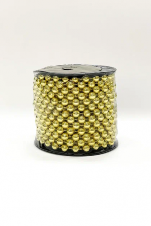 Пластиковые бусы Бисер 8 мм.*10 м., золото, Christmas DeLuxe (87087)