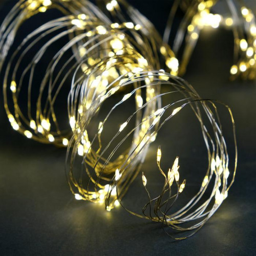 Занавес-роса 2.8×3 м. на крючках, пульт, IP20, серебристая нить, 300 теплых белых LED, 8 режимов, USB, Luazon Lighting (4814717)