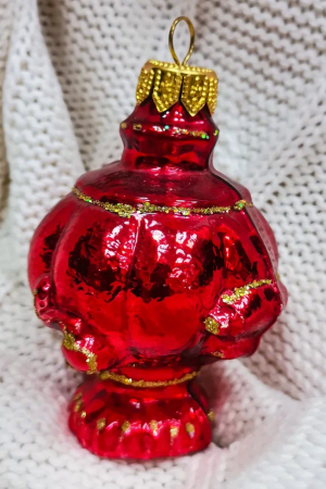 Ёлочное украшение Самовар h-11 см., в подарочной упаковке, Коломеев (ФУ-231)