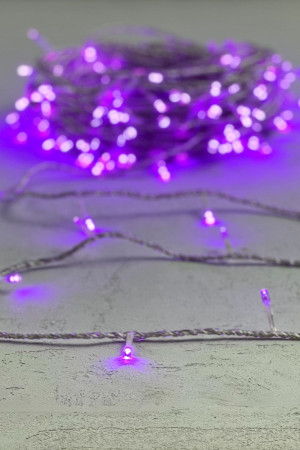Светодиодная гирлянда с возможностью динамики 20 м., 200 пурпурных LED ламп, 24V., прозрачный силиконовый провод, IP65, Beauty Led (EST200-3W10-1PU)