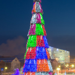 Уличная елка светодинамическая сегментная Сибирская зеленая 21 м., каркасная, ПВХ, Green Trees (GT21SIBPVCLED) 