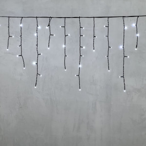 Гирлянда Бахрома 3,1*0,5 м., 24В., 150 холодных белых LED ламп, провод черный ПВХ, IP54, LTC (PIL150-11-1W)