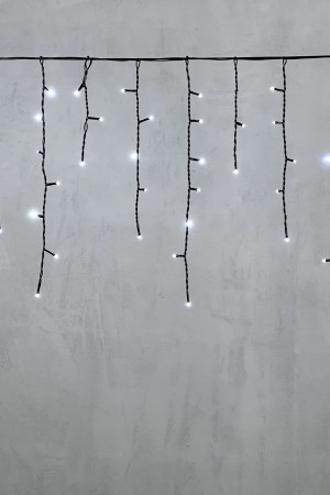 Гирлянда Бахрома 3,1*0,5 м., 24В., 150 холодных белых LED ламп, провод черный ПВХ, IP54, LTC (PIL150-11-1W)