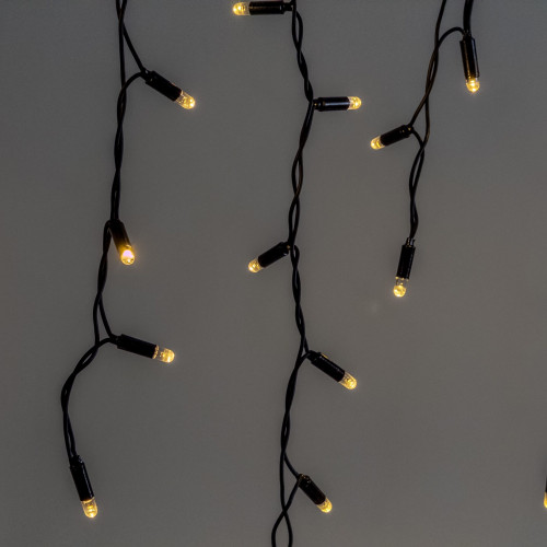 Гирлянда Бахрома 3,1*0,5 м., Тепло-Белая 220В., 120 LED, Провод Черный Каучук 2,3 мм., IP65, (ECO120-1-2WW)