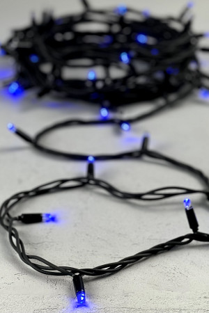 Светодиодная гирлянда Sealed с супер-мерцанием 10 м., 220V ., 75 синих LED ламп, черный каучук, LTC (LL75ABL-1-2B)