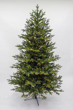 Ель Ирландская с лампочками 230 см., 408 LED ламп, литая хвоя+пвх, Black Box (74399)