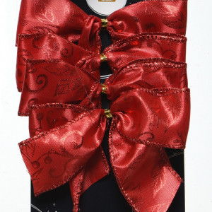 Набор бантов Рубиновая россыпь 10x10 см. 4 шт, красный, Kaemingk (445307/5)