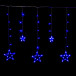 Светодиодная бахрома Звезды 2.5*0.95 м., 220V, 138 синих LED ламп, прозрачный провод, контроллер, Winner (B.02.5Т.138.S+)