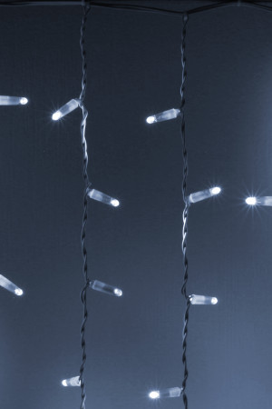 Светодиодный занавес 300 холодных белых LED ламп, 2*1.5 м., мерцание, белый провод ПВХ, Teamprof (TPF-CS2*1.5F-CW/W)