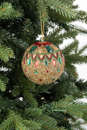 Винтажный стеклянный шар Королевские самоцветы 9 см., 1 шт., Karlsbach (13444)