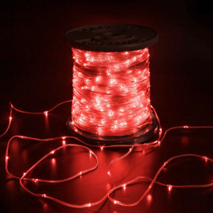 Светодиодная гирлянда Краса 200 м., 2000 LED, 24V, красный, статика, прозрачный провод, Teamprof (TPF-CR200-24V-T/R)