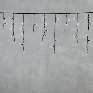 Светодиодная бахрома с колпачком 3,1*0,5 м., 120 белых LED ламп, каучуковый черный провод, LTC (LL120-1-2W)