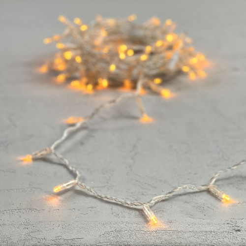 Светодиодная гирлянда с колпачком 100 желтых LED ламп 10 м., 24В., прозрачный провод ПВХ, IP65, LTC (PST100CAP-10-1Y)