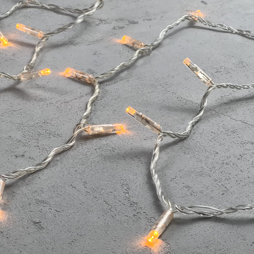 Светодиодная гирлянда с колпачком 100 желтых LED ламп 10 м., 24В., прозрачный провод ПВХ, IP65, LTC (PST100CAP-10-1Y)