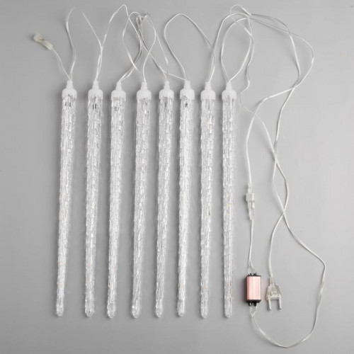 Гирлянда Сосульки рифленые 2.5×0.42 м., IP65, прозрачная нить, 288 белых LED с эффектом стекания, 12 В., Luazon Lighting (5248349)