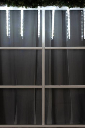 Гирлянда Сосульки рифленые 2.5×0.42 м., IP65, прозрачная нить, 288 белых LED с эффектом стекания, 12 В., Luazon Lighting (5248349)