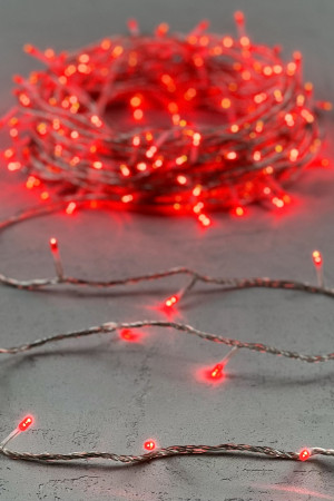  Светодиодная гирлянда с возможностью динамики 20 м., 200 красных LED ламп, 24V., прозрачный силиконовый провод, IP65, Beauty Led (EST200-3W10-1R)