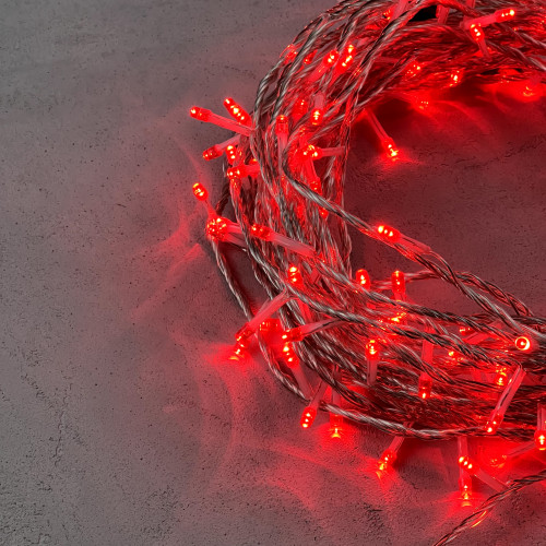  Светодиодная гирлянда с возможностью динамики 20 м., 200 красных LED ламп, 24V., прозрачный силиконовый провод, IP65, Beauty Led (EST200-3W10-1R)