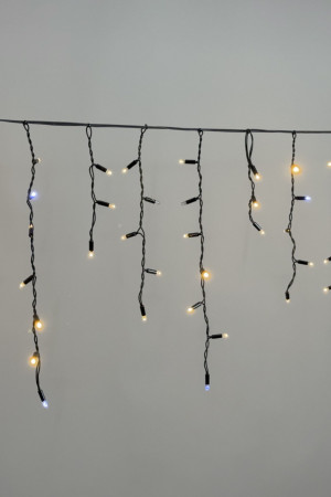 Светодиодная бахрома 3,1*0,5 м., 120 LED, тепло-белый, мерцание, черный провод каучук, LTC (ECO120BLW-1-2WW)