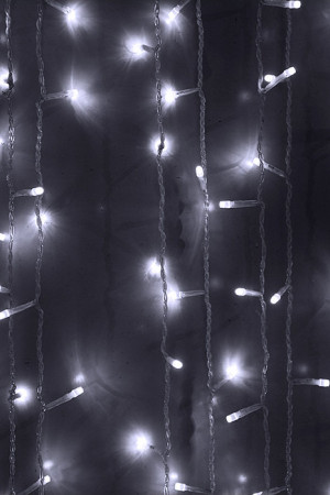 Светодиодный мерцающий занавес 2*3 м, 220V., 600 холодных белых LED ламп, прозрачный ПВХ, Beauty Led (PCL602BL-10-2W)